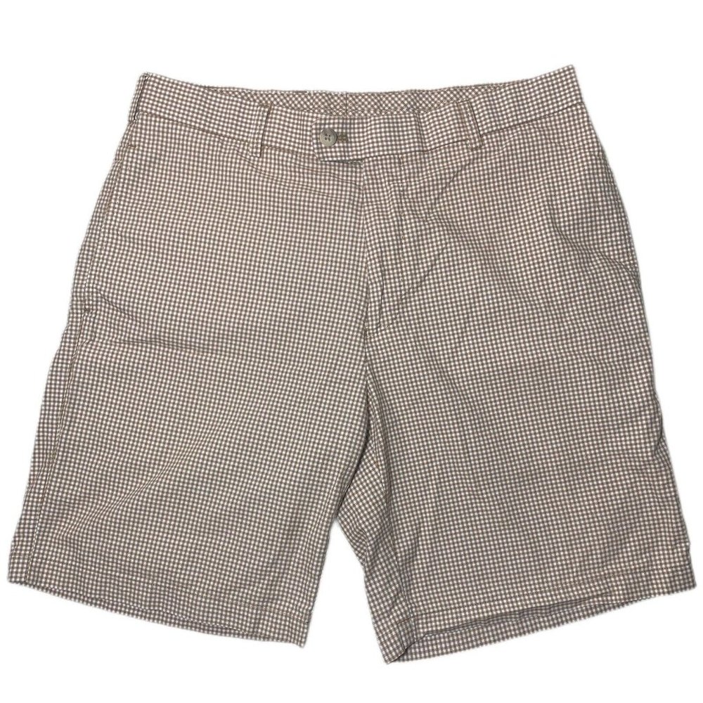 Peter Millar Men’s 100% Cotton Golf Shorts Brown White Check Size 33
